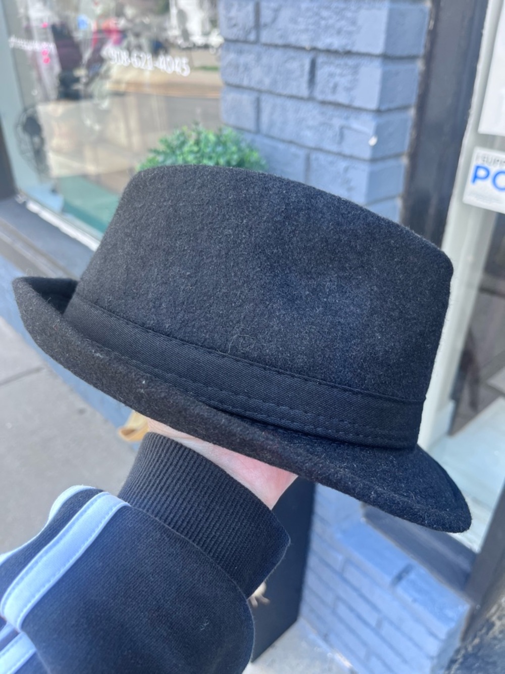 Classic Black Wool Fedora Hat